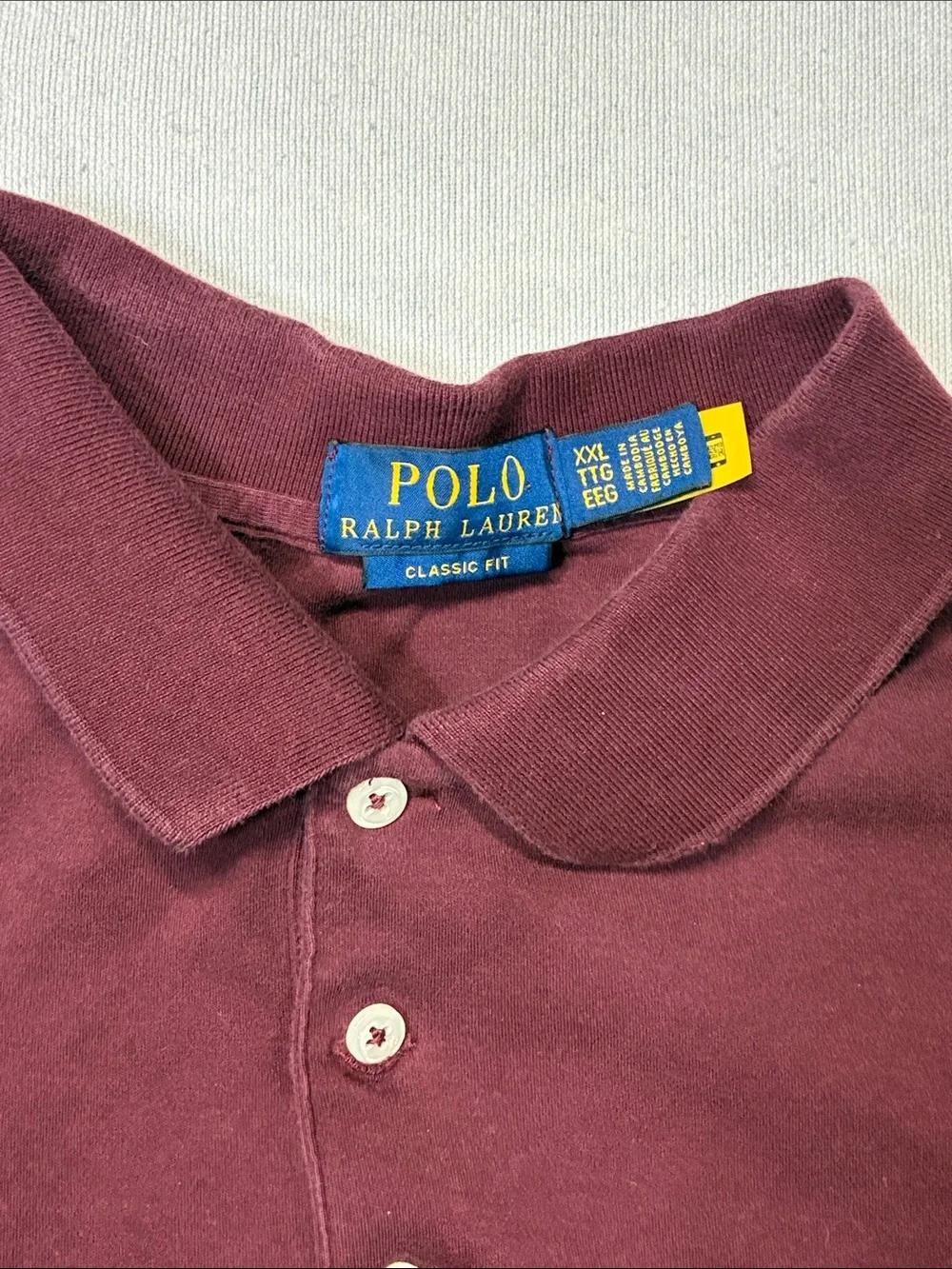 Polo by Ralph Lauren Men's Maroon Polo with Gold Pony